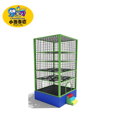 Multifunctional soft rectangular trampoline with basketball hoop for kids